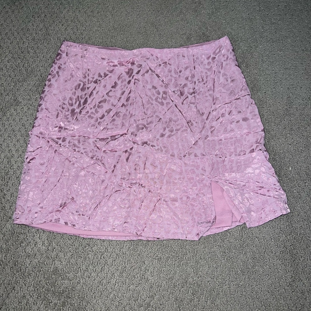 The Impeccable Pig Purple Cheetah Print Mini Skirt